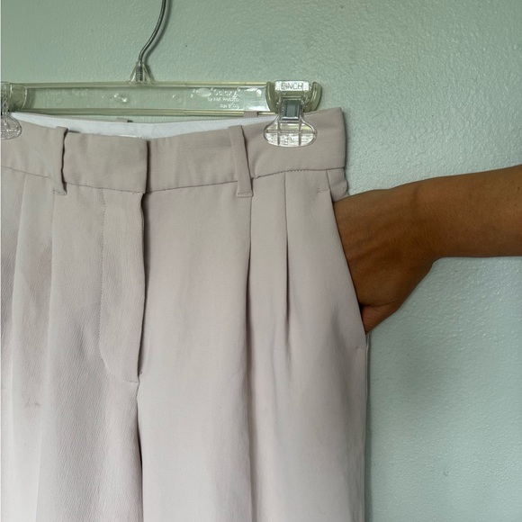 Aritzia Wilfred Pant High-Waist Wide Leg Japanese Crepe Trousers Size 4 Lilac - Picture 7 of 15